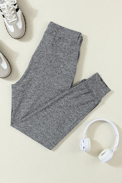 Gray Drawstring Waist Pocketed Joggers - Mudiwa 