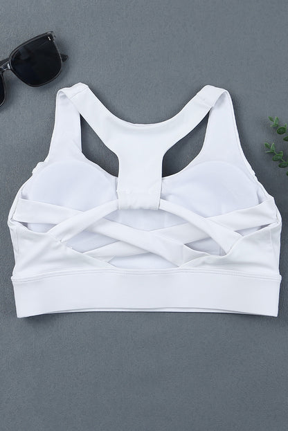 White Athletic Push Up Sports Bra - Mudiwa 