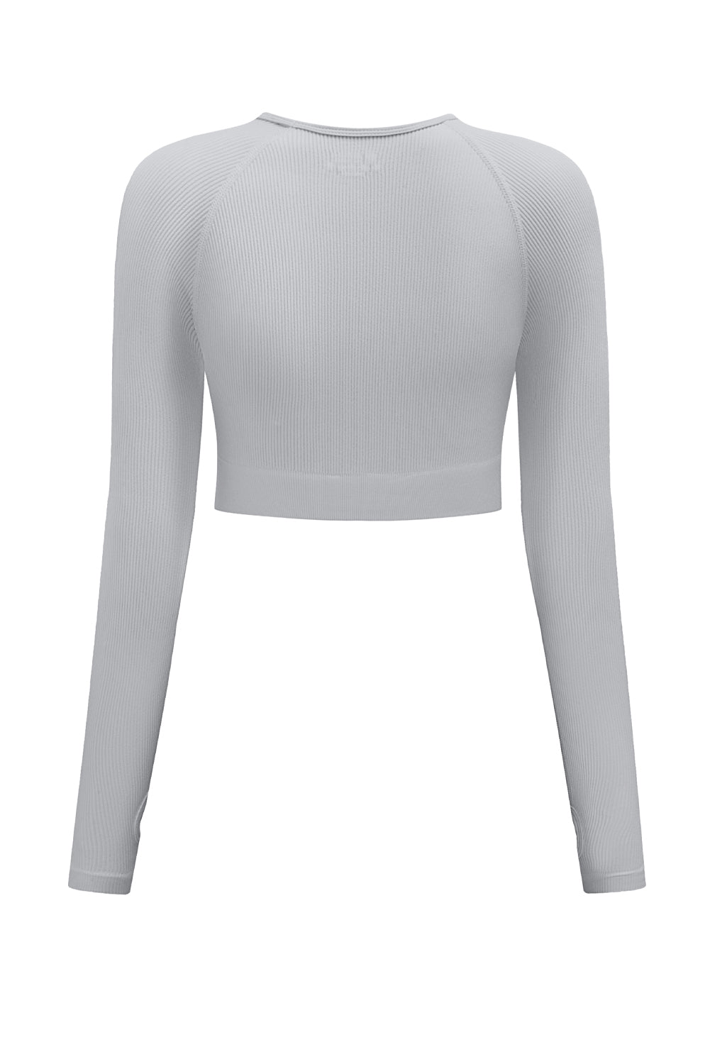 Gray Long Sleeve Seamless Crop Smoke - Mudiwa 