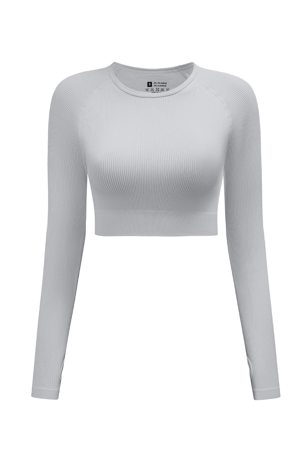 Gray Long Sleeve Seamless Crop Smoke - Mudiwa 