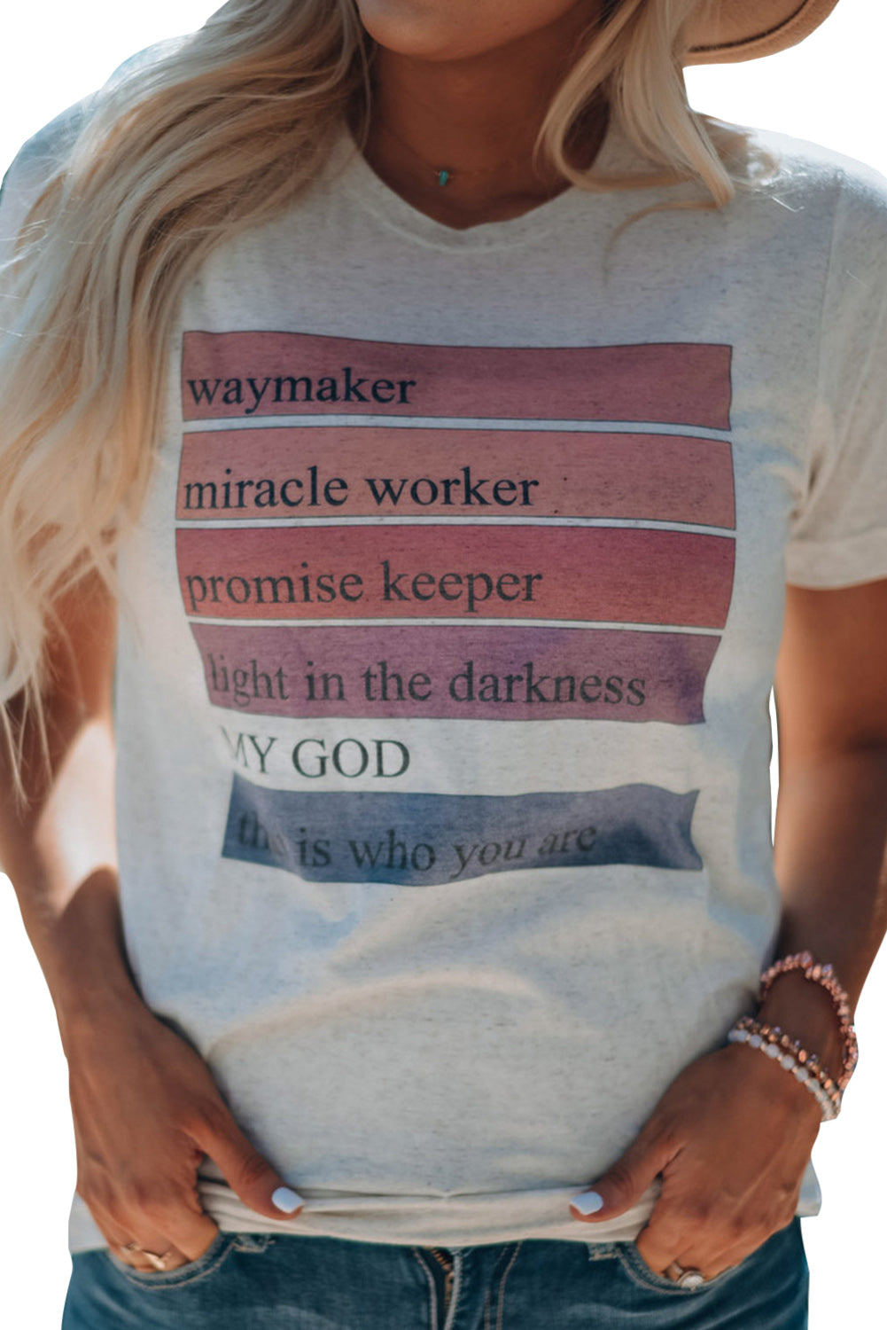 White God Waymaker Miracle Worker Promise Keeper Graphic Tee - Mudiwa 