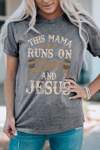 Gray Coffee And Jesus Graphic T-Shirt - Mudiwa 