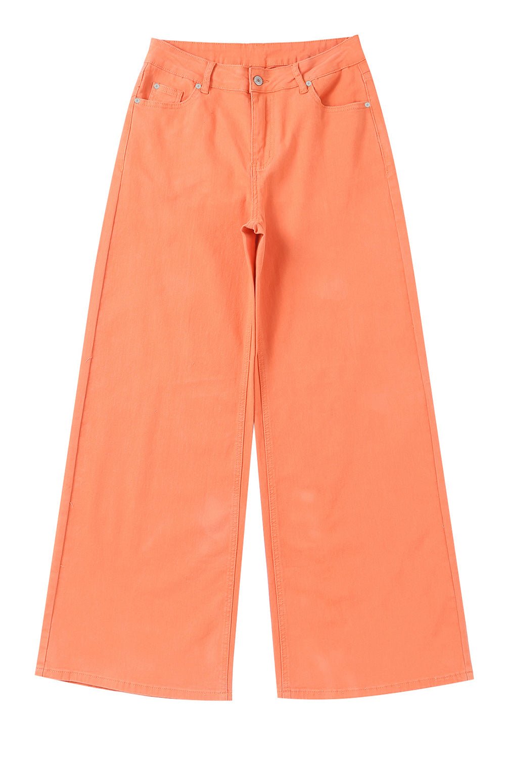 Orange Acid Wash High Waist Wide Leg Jeans - Mudiwa 