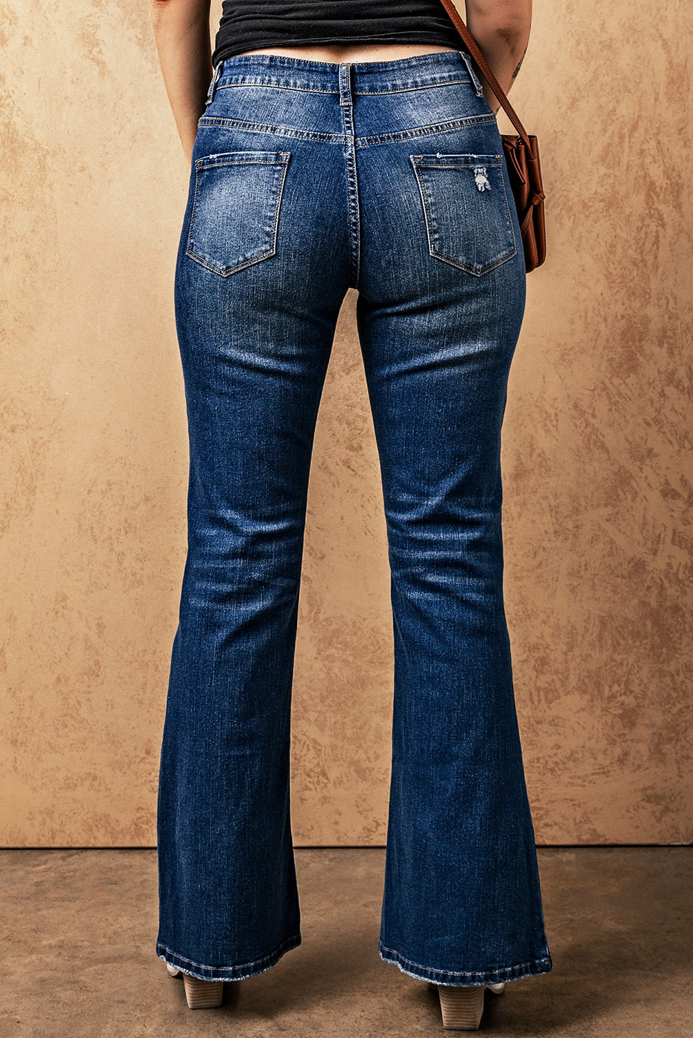 Sky Blue Medium Wash High Rise Flare Jeans - Mudiwa 