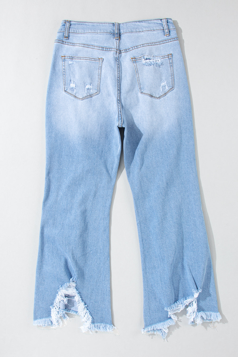 Sky Blue Heavy Destroyed High Waist Jeans - Mudiwa 