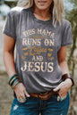 Gray Coffee And Jesus Graphic T-Shirt - Mudiwa 