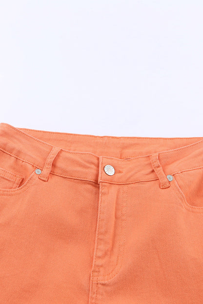 Orange Acid Wash High Waist Wide Leg Jeans - Mudiwa 