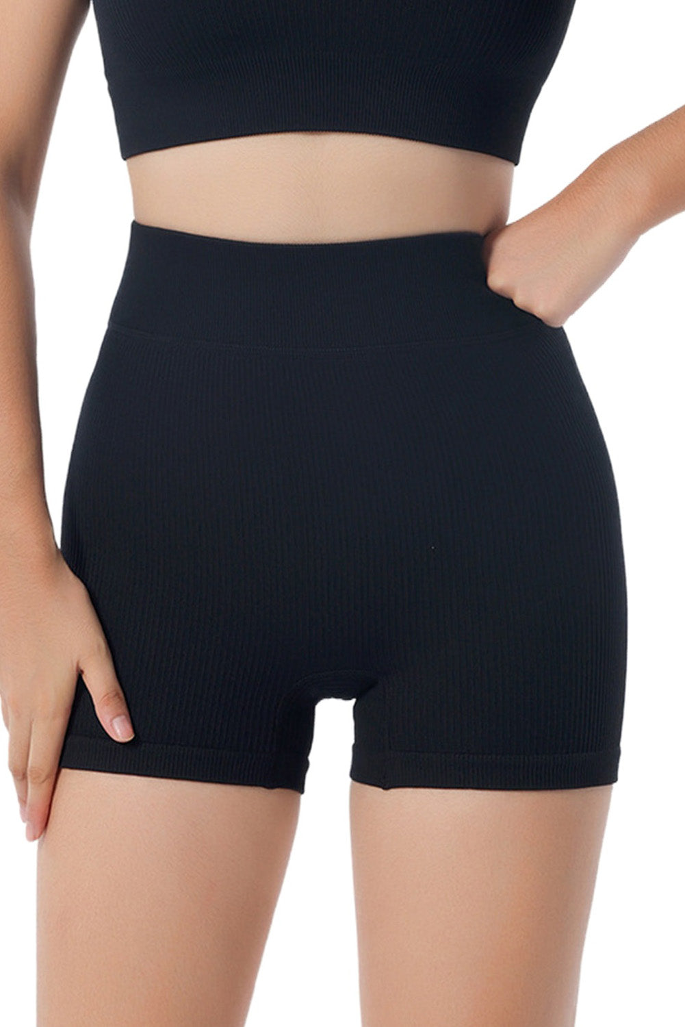 Black Peach Hip Fitness Yoga Shorts - Mudiwa 