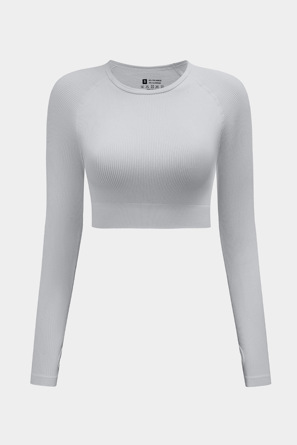 Gray Long Sleeve Seamless Crop Smoke - Mudiwa 