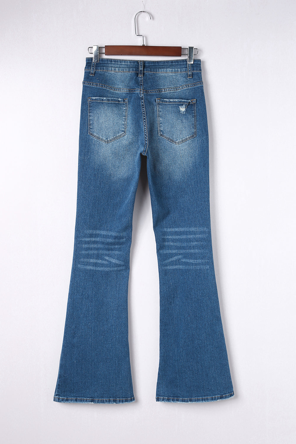 Sky Blue Medium Wash High Rise Flare Jeans - Mudiwa 