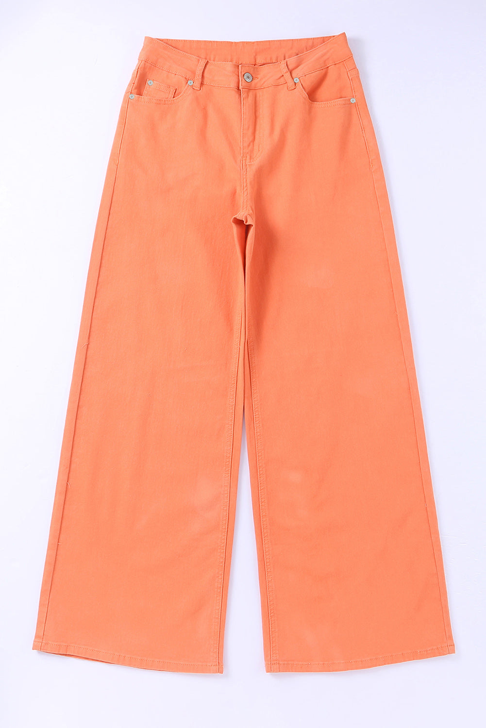 Orange Acid Wash High Waist Wide Leg Jeans - Mudiwa 