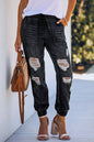 Black Pocketed Distressed Denim Jean - Mudiwa 