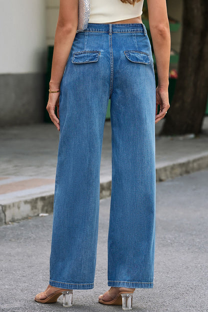 Blue Slouchy Wide Leg Jeans - Mudiwa 