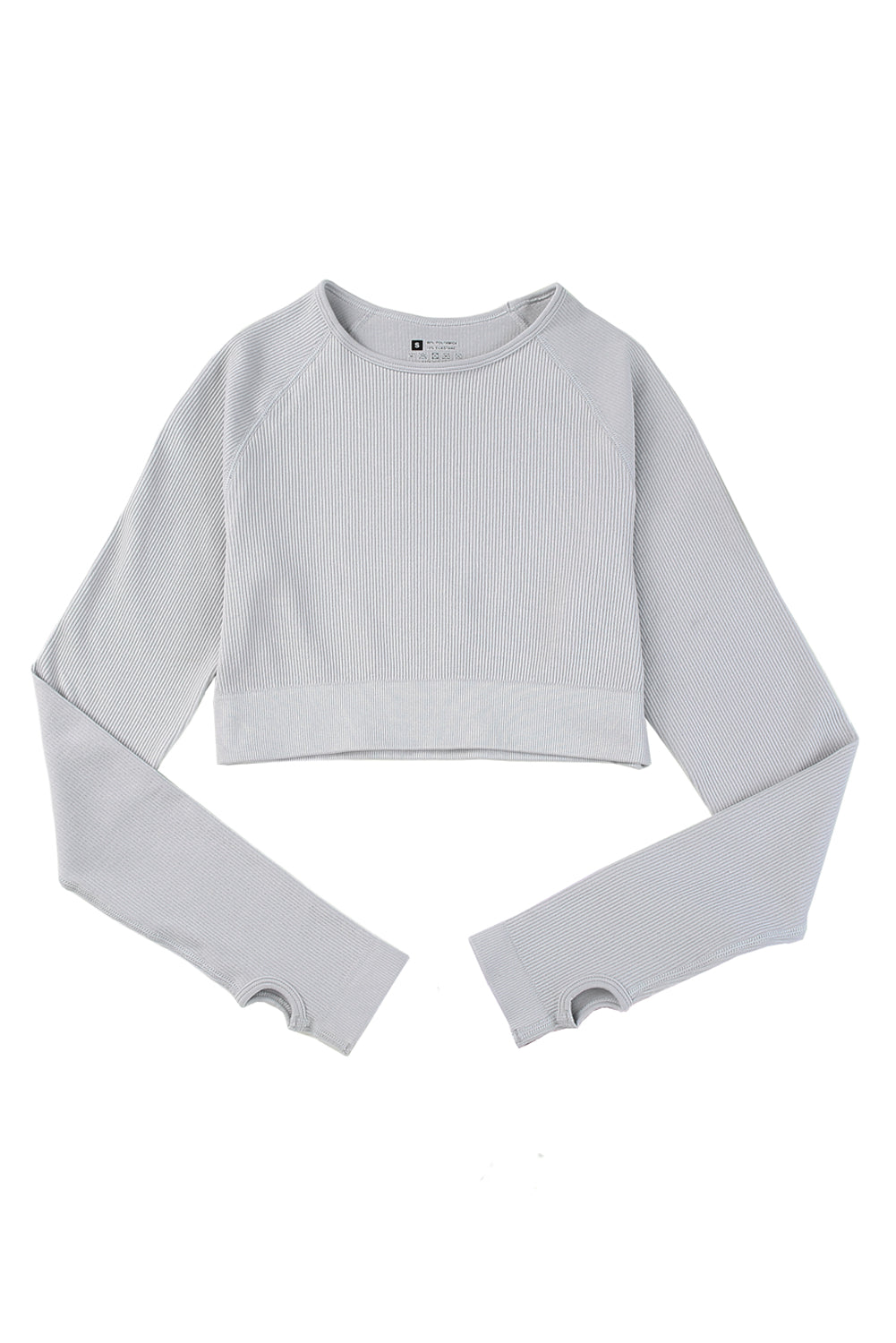 Gray Long Sleeve Seamless Crop Smoke - Mudiwa 