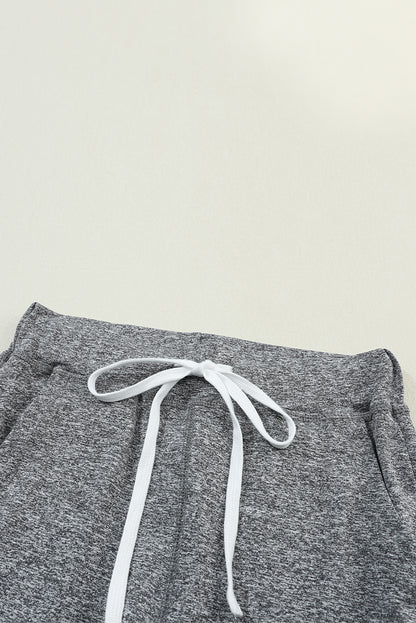 Gray Drawstring Waist Pocketed Joggers - Mudiwa 