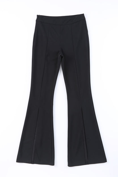 Black Split Hem High Waist Pants - Mudiwa 