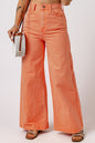 Orange Acid Wash High Waist Wide Leg Jeans - Mudiwa 