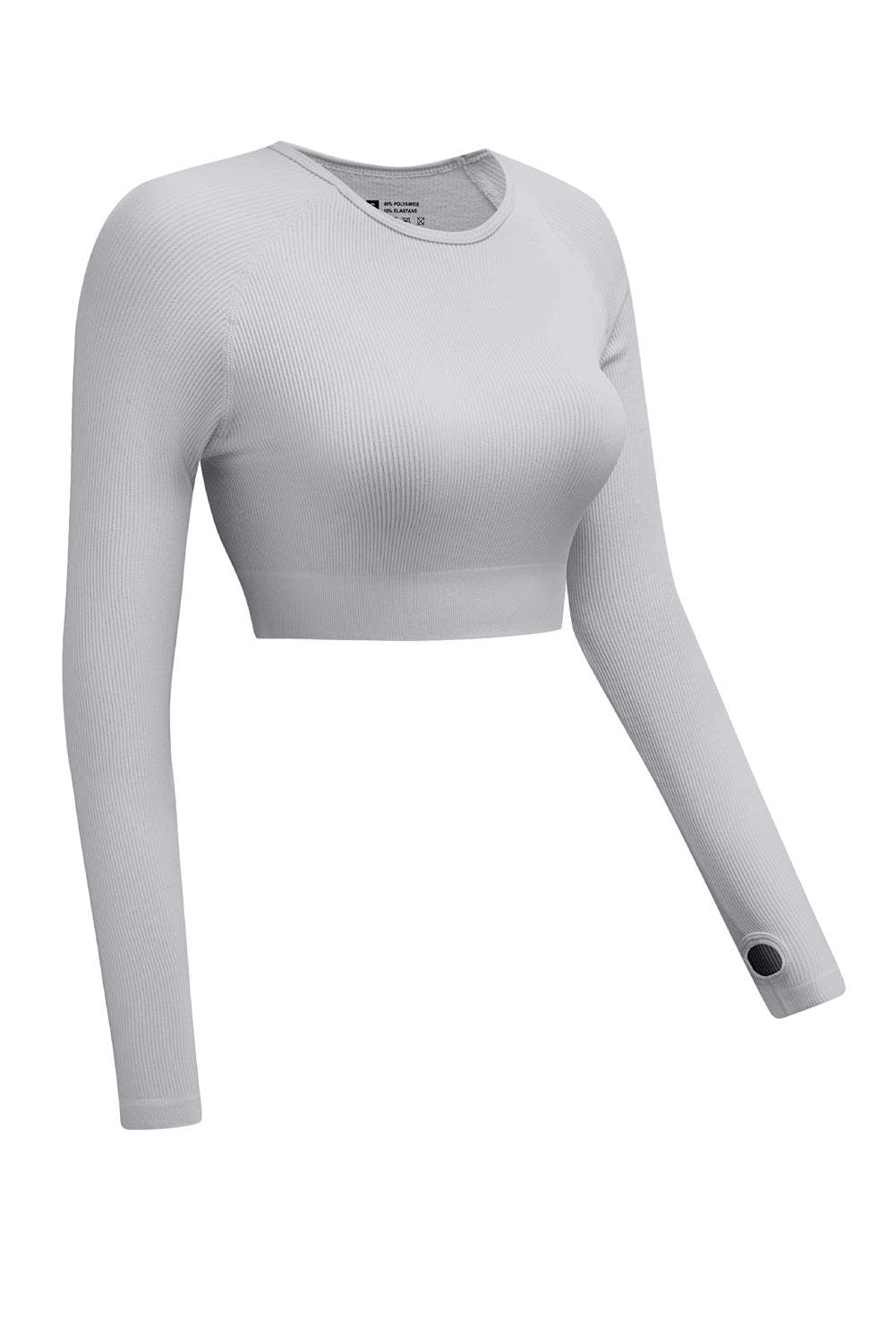 Gray Long Sleeve Seamless Crop Smoke - Mudiwa 