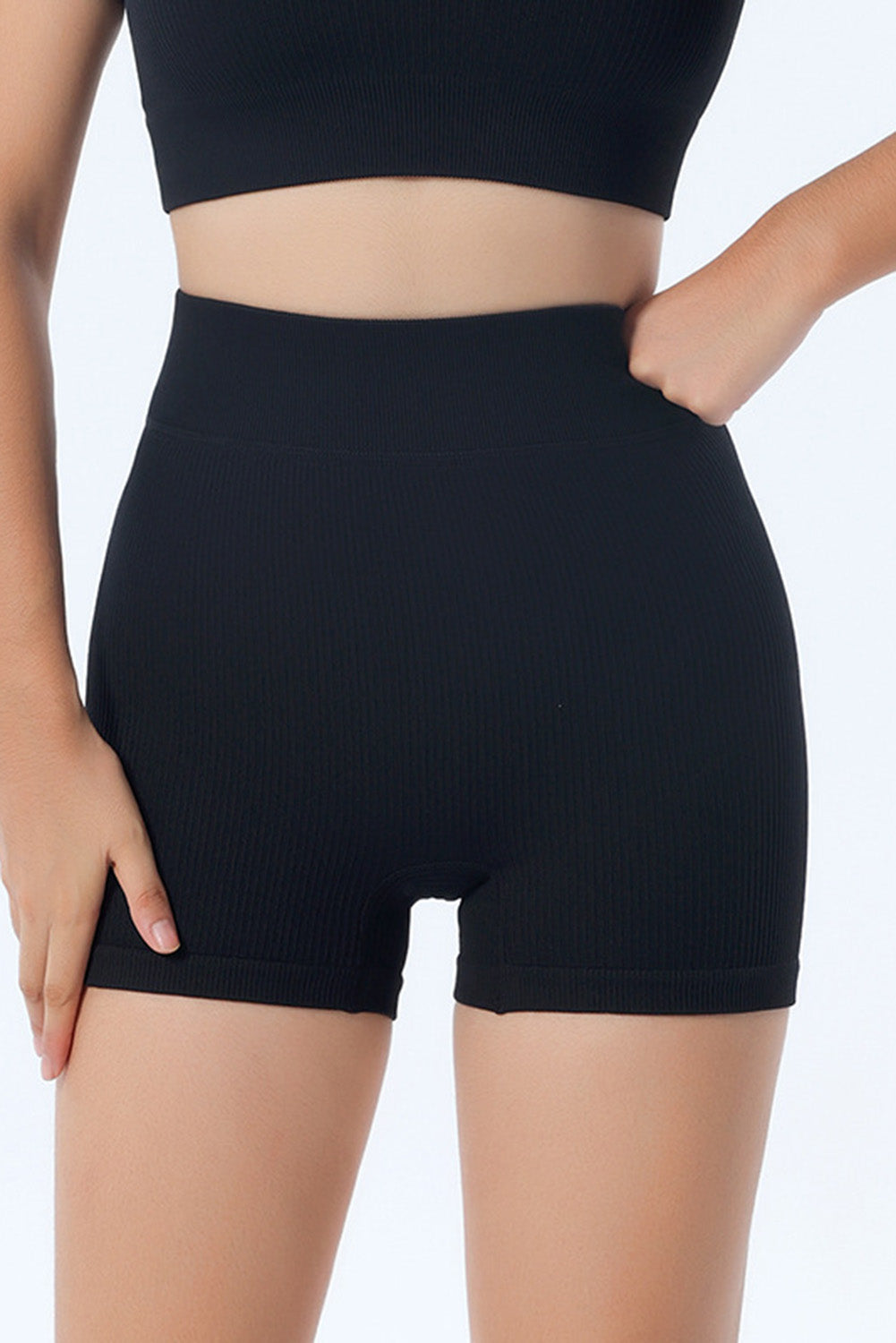 Black Peach Hip Fitness Yoga Shorts - Mudiwa 