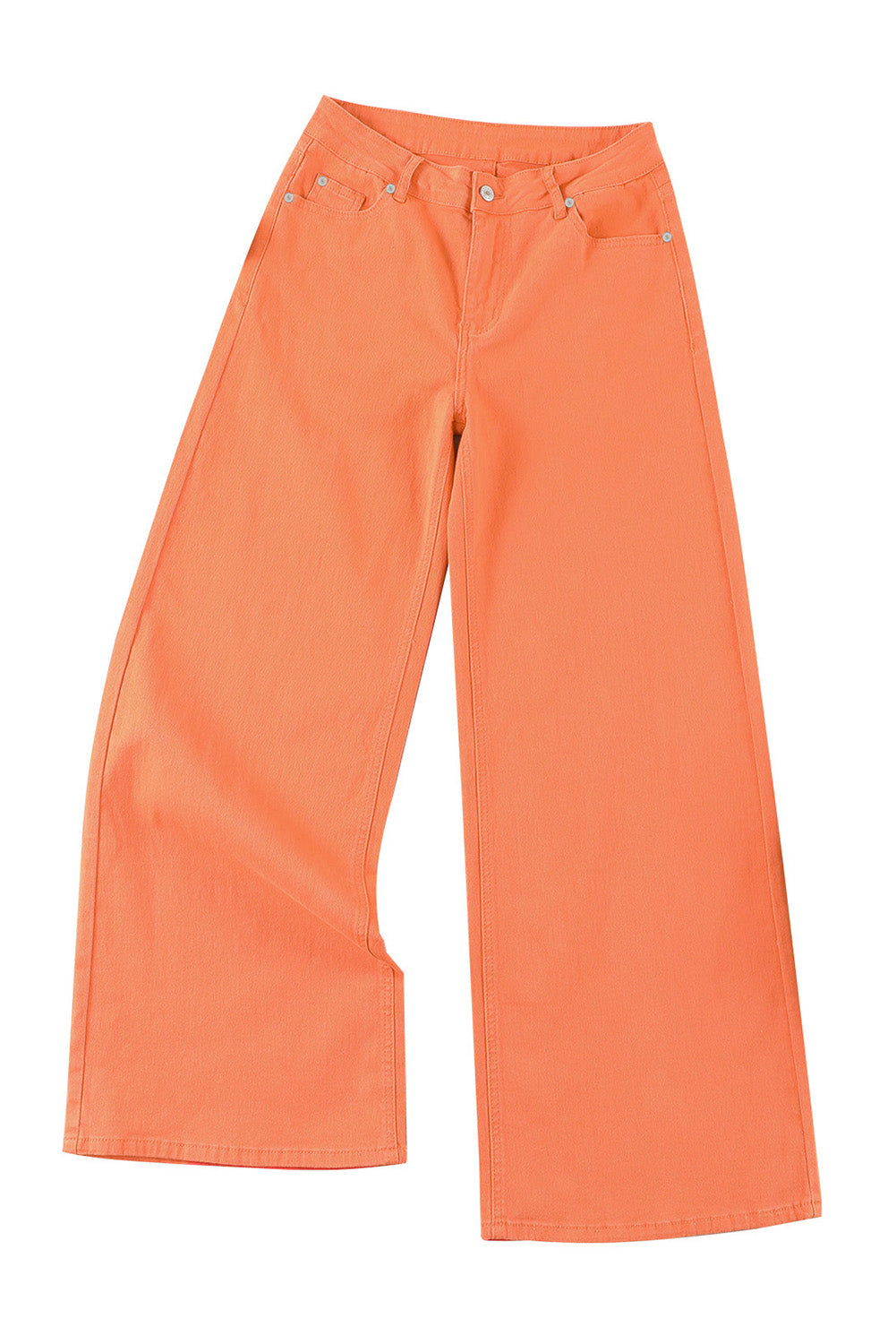 Orange Acid Wash High Waist Wide Leg Jeans - Mudiwa 