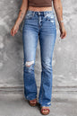 Blue Distressed Flare Jeans - Mudiwa 