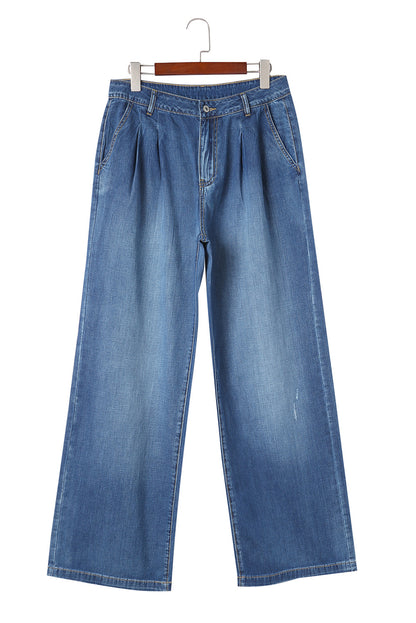 Blue Slouchy Wide Leg Jeans - Mudiwa 