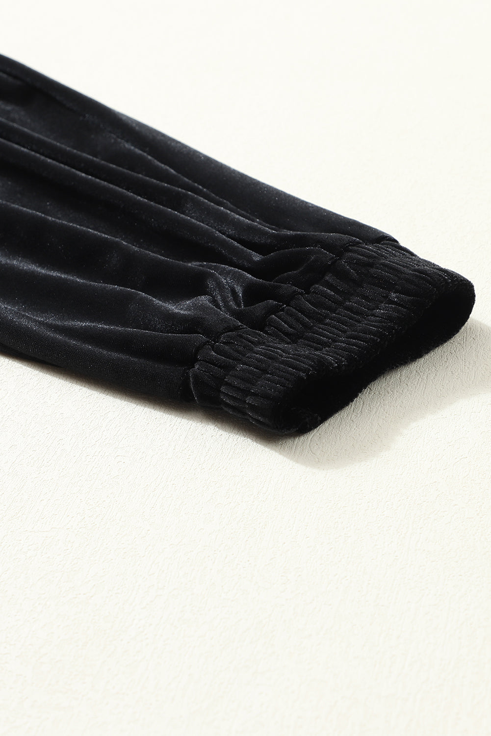 Black Solid Velvet Jogger Pants - Mudiwa 