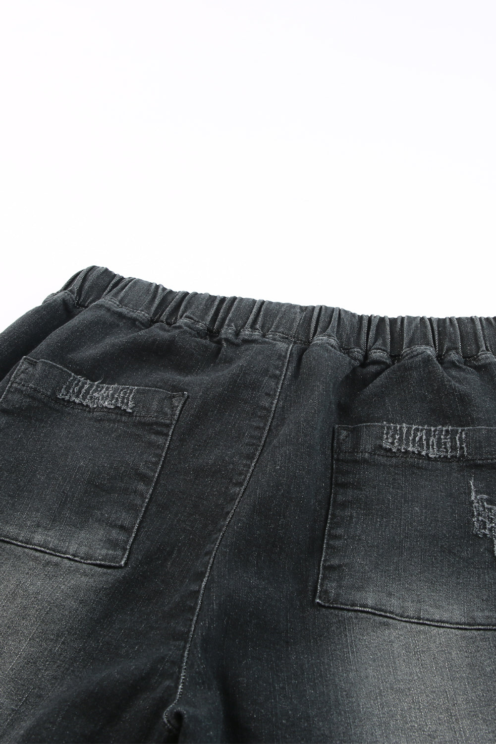 Black Pocketed Distressed Denim Jean - Mudiwa 