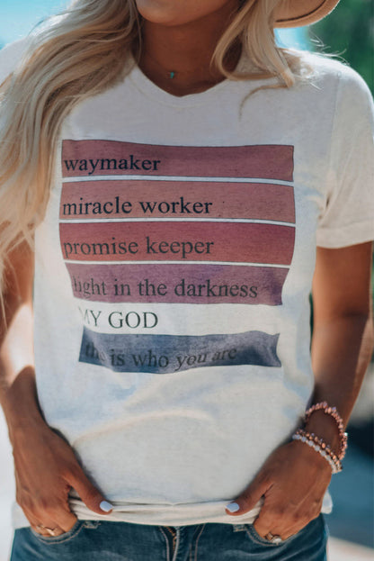 White God Waymaker Miracle Worker Promise Keeper Graphic Tee - Mudiwa 