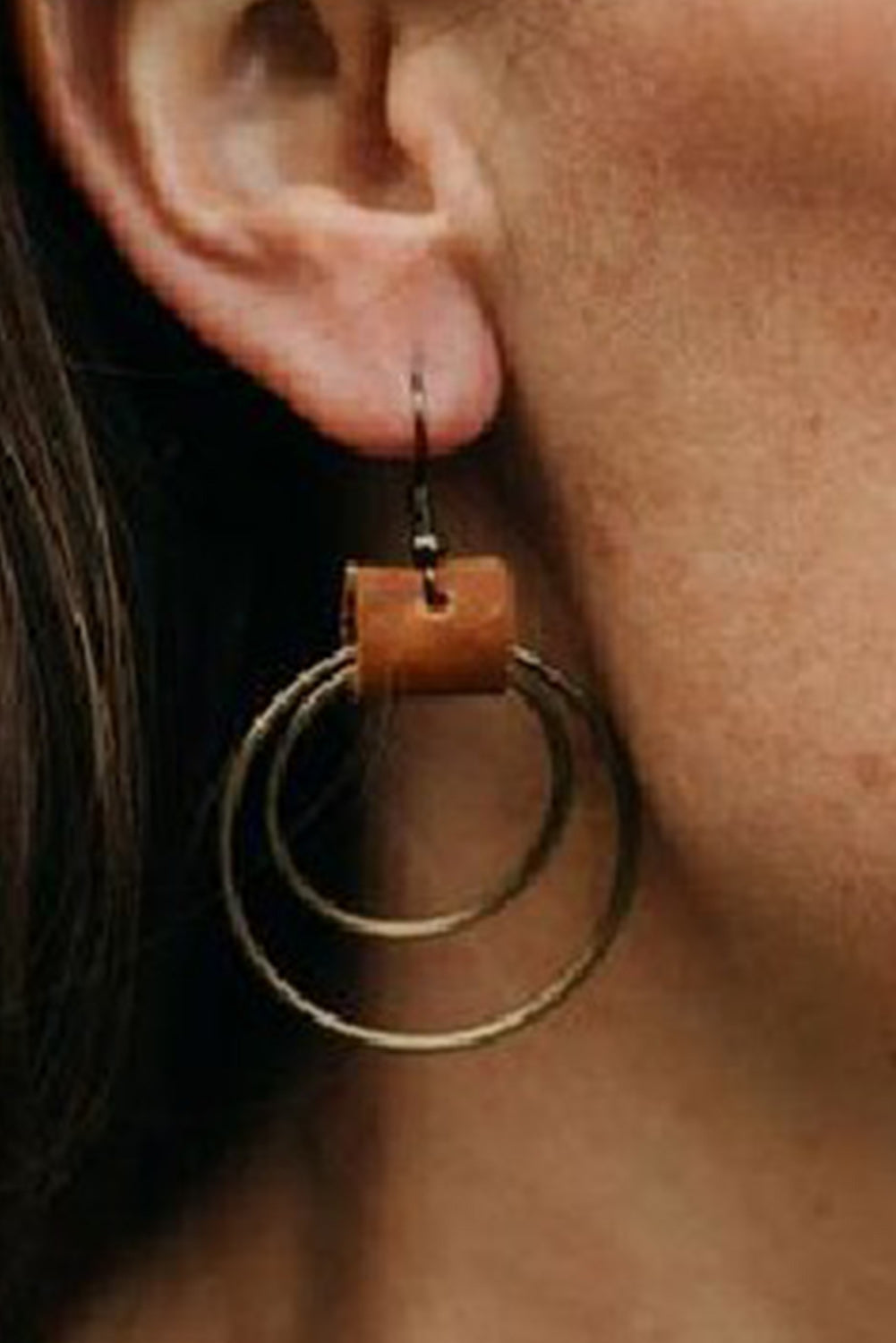 Gold Vintage Hoop Hook Earrings - Mudiwa 