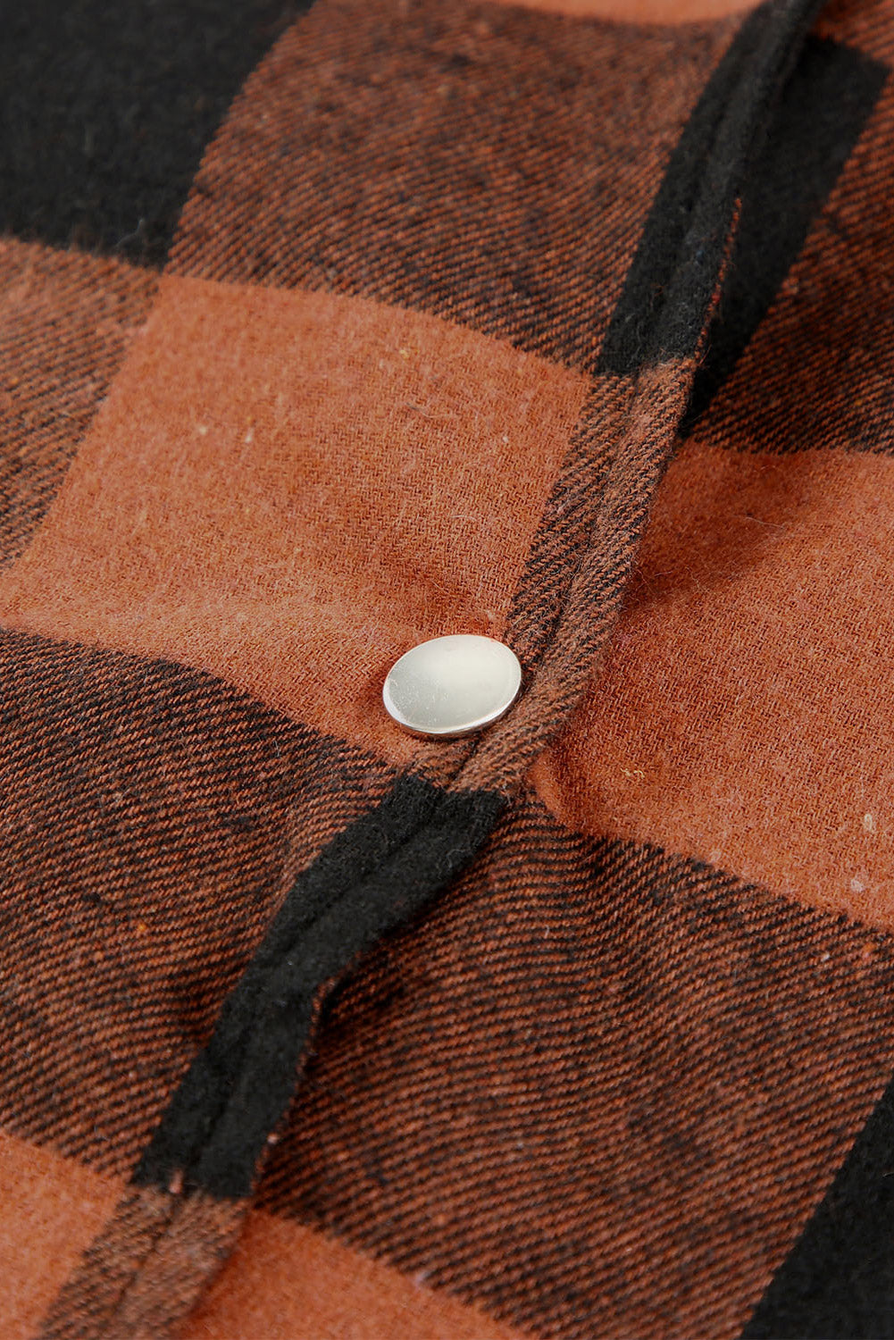 Brown Turn-down Collar Plaid Shirt Coat - Mudiwa 