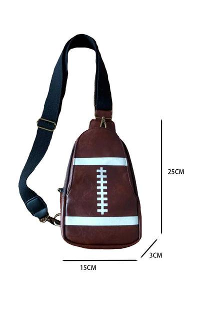 Brown Rugby PU Mini Crossbody Bag - Mudiwa 